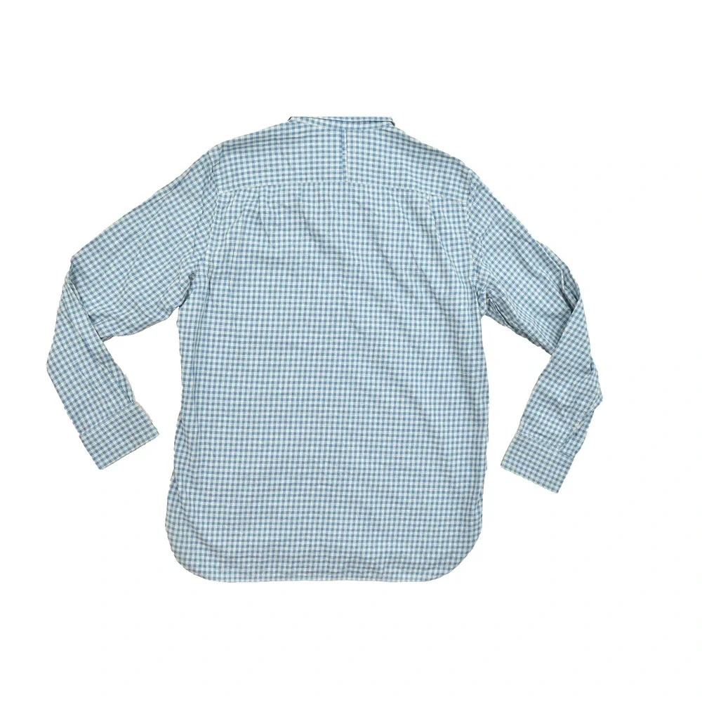 Banana Republic Men's Size L Blue Gingham Cotton Button Down Long Sleeve Shirt